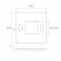 Balustrų stulpo pagrindas suvirinimui 100×100 mm – nerūdijantis plienas AISI 304, sistema 40×40 001-162 (2)