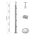 PSG Balustrados stulpas vidurinis pralaidus fi 42,4 mm AISI 304 – 4 laikikliai, satinas 001-204 (2)