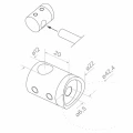 PSG kampinis balustrados stulpelis plieno AISI 304 ø42,4 mm H1060 mm su laikikliais vamzdeliams ø12 mm 001-206 (5)