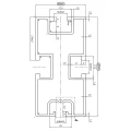 Aliuminio Profilis 665cm 80x40 Šešiakampiams Varžtams PV-01-22 (2)