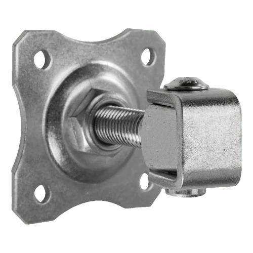 Reguliuojamas vartų vyris su dekoratyvia plokštele M16 80×80 mm plieno cinkuotas 001-363 (1)