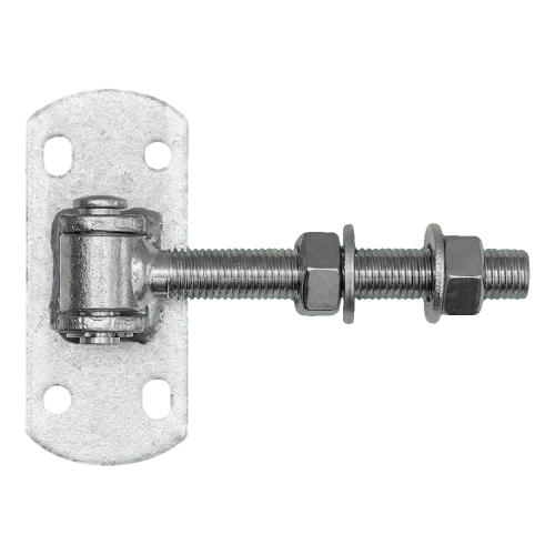 Reguliuojamas vartų vyris M16 su plokštele 115×50 mm – cinkuotas 001-415 (1)