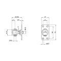 Komet – reguliuojamas vartų vyrys M12 su skydeliu 75 × 37 mm, cinkuotas 001-522 (2)
