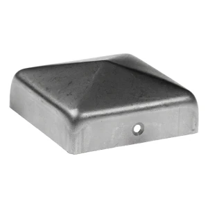 Vokinės formos plieninis stogelis tvoros stulpui 20×20 mm su aukštu borteliu