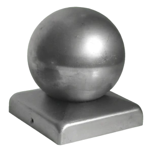 Plieno tvoros stogelį stulpui 50×50 mm su dekoratyviu rutuliu skersmens 50