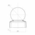 Tvoros kepuraitė plieno cinkuota 80×80 mm su rutuliu fi 80 mm 001-565 (2)