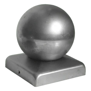 Plieno tvoros stogelis su kamuoliu stulpui 100×100 mm