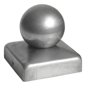 Tvoros stogelis plieno 120×120 mm su dekoratyviniu rutuliu fi 80 mm – neapdorotas
