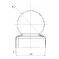 Plieno tvorogrado stogelis stulpui Ø 48 mm su dekoratyviuoju rutuliuku Ø 60 mm 001-591 (2)