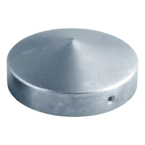 Cinkuotas plieninis stogelis apvaliam tvoros stulpui FI 80 mm