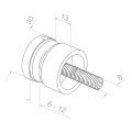 Taškinė stiklo atrama 6-12 mm fi 30/13/M8x40 AISI 304 plokščia sistema varinė 000-481 (3)