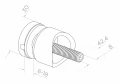 Taškinis stiklo laikiklis 6-12mm fi 30/13/M8x40 AISI304 sistema 42,4 satinas 000-521 (3)