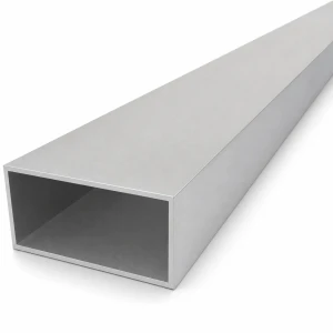 Aliuminio stačiakampė vamzdžio profilis 40×80×2 mm – uždaro skerspjūvio profilis EN AW-6060, ilgis 2000 mm