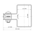 Tvoros plokščių galinis laikiklis 60x40 juodas GPV-700-12 (3)