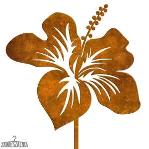 Zawieszalnia – sodo dekoracija Hibiscus iš korteno plieno 19×97 cm