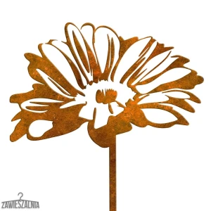 Zawieszalnia – sodo dekoracija rūdžių ramunė iš corten plieno XL 21×93 cm