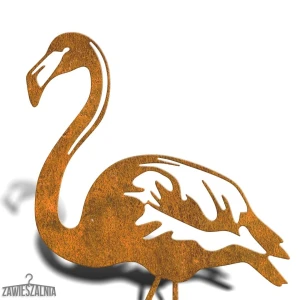 Zawieszalnia – sodo dekoracija Flamingas XXL iš corten plieno 97 cm
