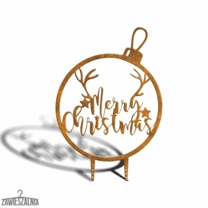Zawieszalnia – sodo dekoracija Kalėdinis žaisliukas Merry Christmas XL 77 cm iš corten plieno