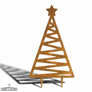 Zawieszalnia – sodo dekoracija eglutė Zygzak XXL 92 cm iš Corten plieno