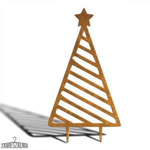 Dekoratyvinė sodo Kalėdų eglutė XXL 92 cm – corten plienas, dryžuotas raštas