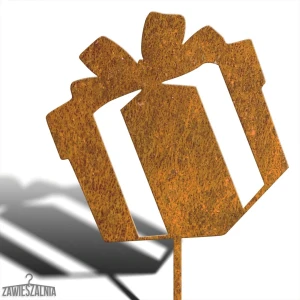 Biżuteria Ogrodowa – sodo dekoracija Kalėdinė Dovanėlė XXL iš corten plieno 98 cm