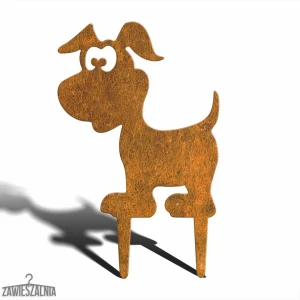 Pupil Ogrodowy – sodo dekoracija Šuniukas Maksio M 25×39 cm, Corten plienas