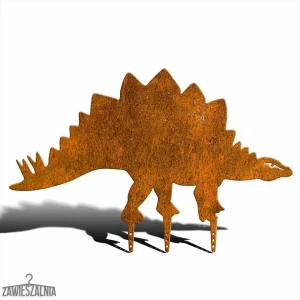 Zawieszalnia – sodo dekoracija Stegozauras XXL iš corten plieno 90,5 × 58,5 cm