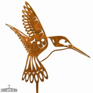 Zawieszalnia – sodo papuošalai Rūdinis Kolibris XL, dekoracija iš corten plieno 22×102 cm