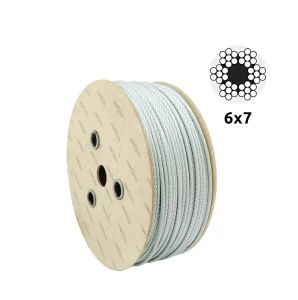 Cinkuotas plieninis lynas Ø4,0 mm – konstrukcija 6×7, pluoštinė šerdis