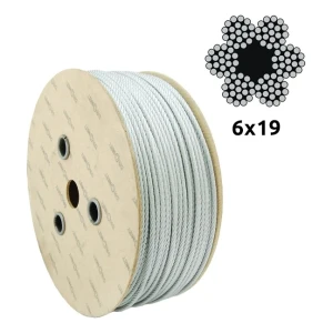 Cinkuotas plieninis lynas Ø12,0 mm 6×19 su pluoštine šerdimi FC