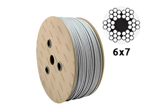 Cinkuotas plieninis lynas Ø3,0 mm 6×7 su tekstiline šerdimi – pardavimas metrais