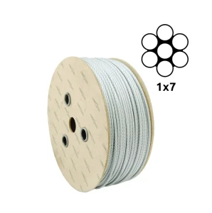 Cinkuotas plieninis lynas Ø1,0 mm 1×7 vienos vytos – parduodama metrais