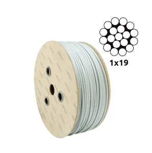 Cinkuotas plieninis lynas Ø2,0 mm vienasruogis 1×19 – parduodama metrais