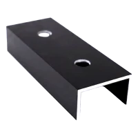 PV montavimo profilio jungtis, aliuminio, anoduota juoda, 120 mm, U formos profilis 25×45