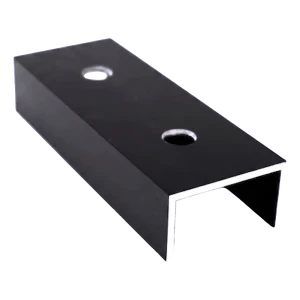 PV montavimo profilio jungtis, aliuminio, anoduota juoda, 120 mm, U formos profilis 25×45