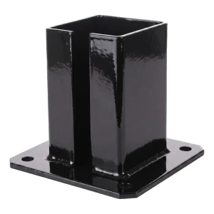 Plieninis pagrindas (kojele) vartu ir tvoros stulpeliui 100×100 mm, juodas