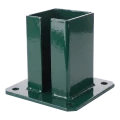 Plieninis stulpo pagrindas tvoros ir vartu stulpui 100×100 mm, žalias RAL 6005 000-791 (2)