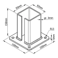 Plieninis stulpo pagrindas tvoros ir vartu stulpui 100×100 mm, žalias RAL 6005 000-791 (3)