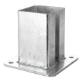 Plieninis atramos pagrindas tvoros ir vartu stulpui 100×100 mm cinkuotas 000-789 (1)