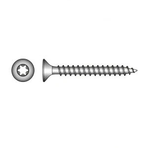 Universalus medsraigtis torx nerūdijančio plieno A2 TX10 3,0×25 mm – kūginė galvutė, pilnas sriegis – dėžė 500 vnt.