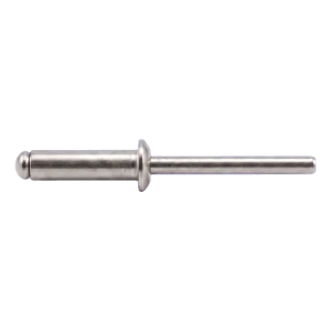 Kniedė iš nerūdijančio plieno A2/A2 ISO 15983 5,0×10 mm – plokščia galvutė, atviro tipo – dėžutė 500 vnt.