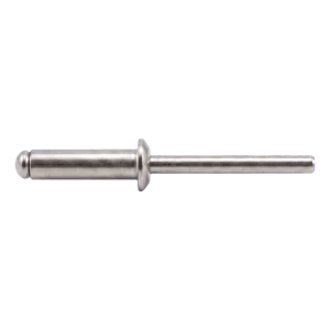 Kniedė iš nerūdijančio plieno A4/A4 ISO 15983 4,0×12 mm – plokščia galvutė, atviro tipo – dėžė 500 vnt.