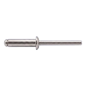 Kniedė iš nerūdijančio plieno A4/A4 ISO 15983 3,0×12 mm – plokščia galvutė, atviro tipo – kartoninė dėžė 500 vnt.