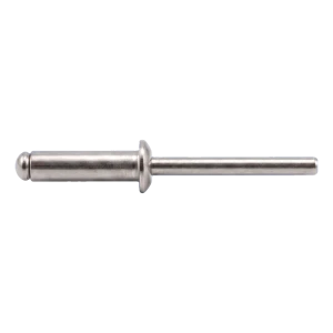 Kniedė iš nerūdijančio plieno A4/A4 ISO 15983 4,0×16 mm – plokščia galvutė, atviro tipo – dėžė 500 vnt.