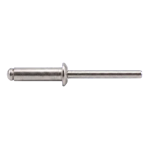 Kniedė iš nerūdijančio plieno A2/A2 ISO 15983 3,2×10 mm – plokščia galvutė, atviro tipo – kartoninė dėžė 500 vnt.