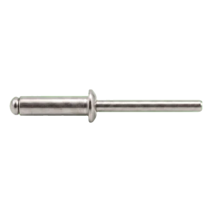 Kniedė iš nerūdijančio plieno A4/A4 ISO 15983 5,0×10 mm – plokščia galvutė, atvira – kartoninė dėžė 500 vnt.