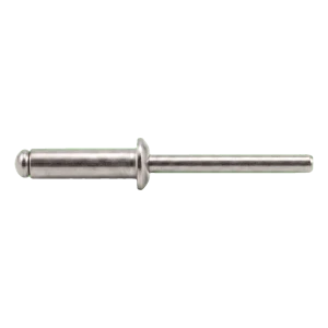 Kniedė iš nerūdijančio plieno A2/A2 ISO 15983 3,0×8 mm – plokščia galvutė, atviro tipo – dėžė 500 vnt.