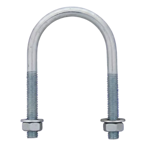 Cinkuotas vamzdžio apkabos varžtas (U formos apkaba) M12 × 115 mm, 4" vamzdžiui