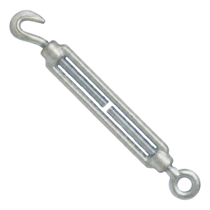 Cinkuotas lyno įtempėjas M5×70 mm – kablys–kilpa, DIN 1480