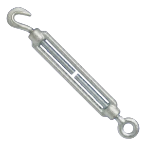 Cinkuotas lyno įtempėjas M14×140 mm – kablys–kilpa, DIN 1480